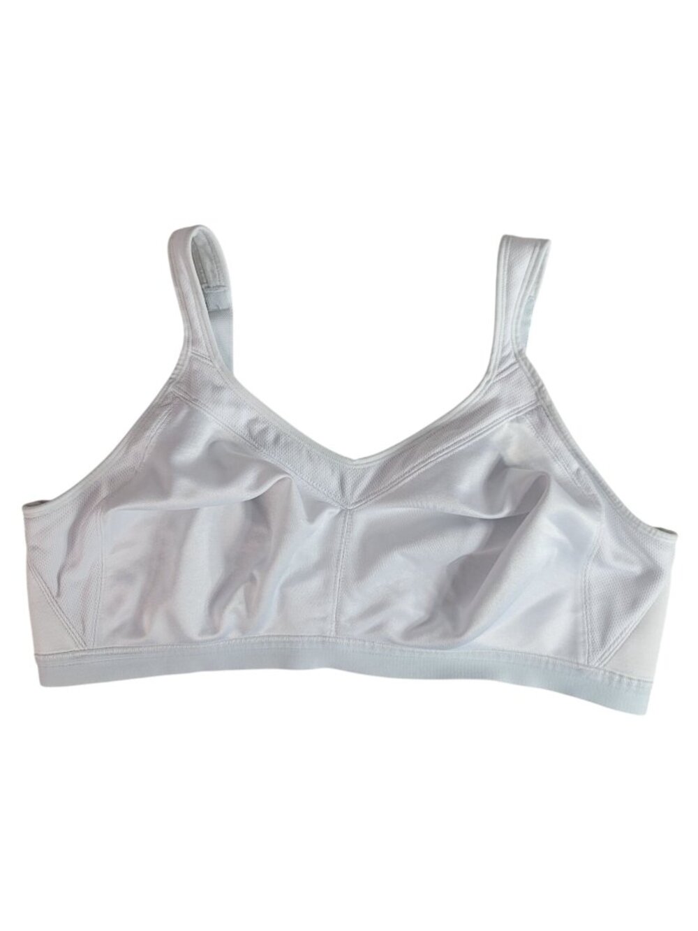 Playtex 18 Hour Active Wirefree Bra White 44DD Breathable Comfort Straps #4159
